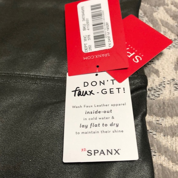 SPANX faux leather leggings OLIVE - Picture 5 of 8